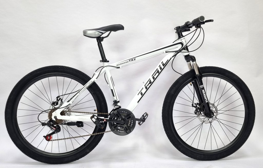 Mountain Bike Full Shimano 21 Speed gears, White Black