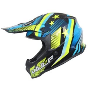WULFSPORT ADULT ICONIC HELMET - BLUE/FLO YELLOW