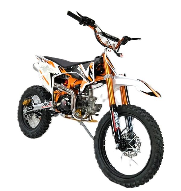 125cc Dirt Bike Electric Start - Orange - Image 3