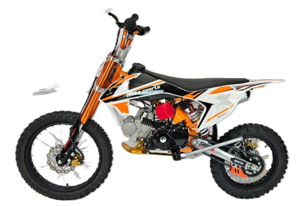 125cc Dirt Bike Electric Start - Orange - Image 6