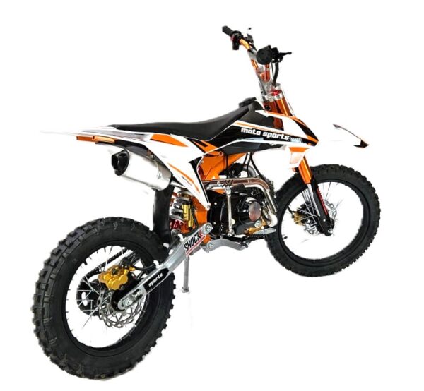 125cc Dirt Bike Electric Start - Orange - Image 4