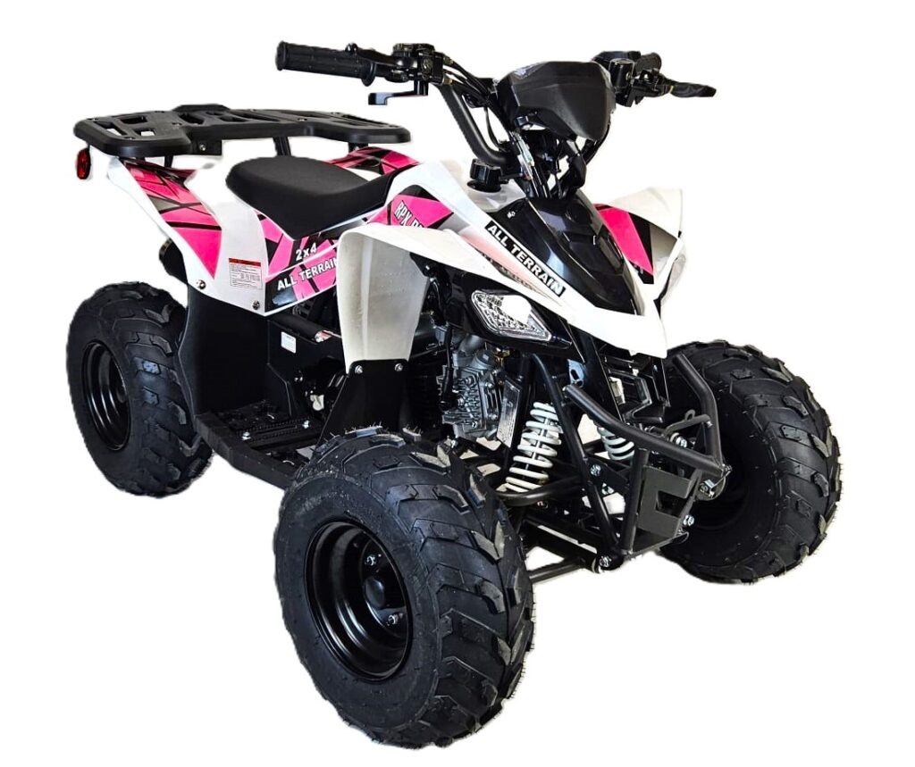 Quad Rpi White 110cc Quad Bike – Pink / White – Aria Bikes